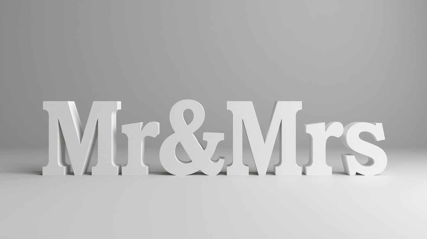 Mr & Mrs Wedding Sign - Wooden or Acrylic