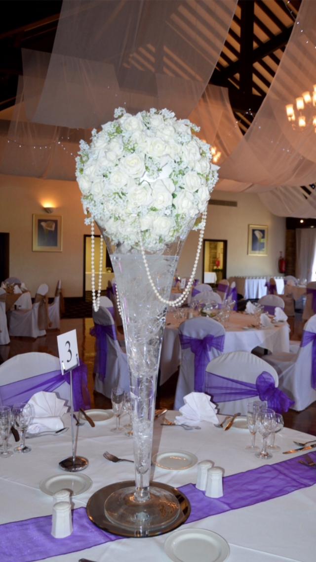 Tall Vase Centerpiece with Flowers